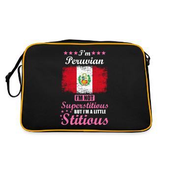 Peruvian Gift Funny Saying Peru - Retro Bag - black/gold - Back