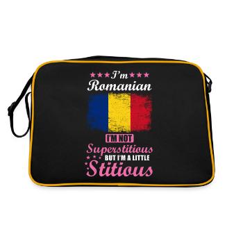 Romanian Gift funny saying Romania - Retro Bag - black/gold - Back
