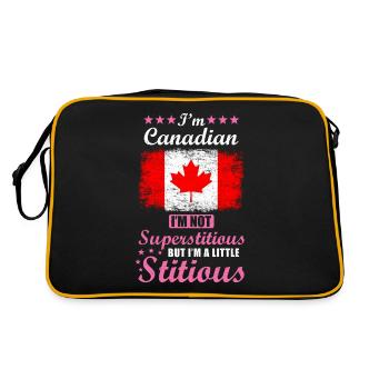 Canadian Gift Funny Saying Canada - Retro Bag - black/gold - Back