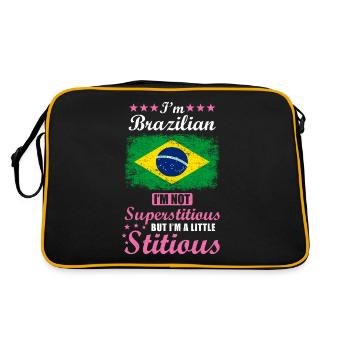 Brazilian Gift funny saying Brazil - Retro Bag - black/gold - Back