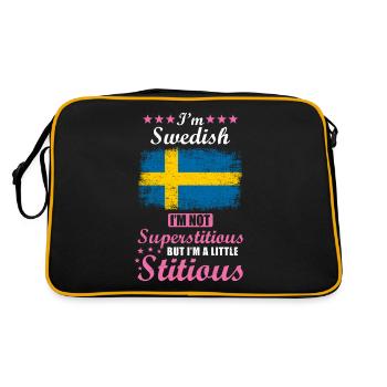 Swede Gift funny saying Sweden - Retro Bag - black/gold - Back