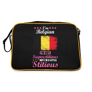 Belgian gift funny saying Belgium - Retro Bag - black/gold - Back