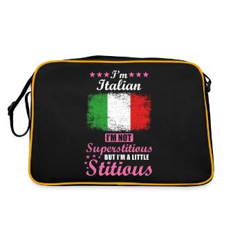 Italian Gift funny saying Italy - Retro Bag - black/gold - Back