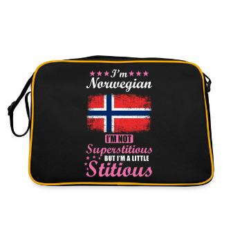 Norwegian gift funny saying Norway - Retro Bag - black/gold - Back