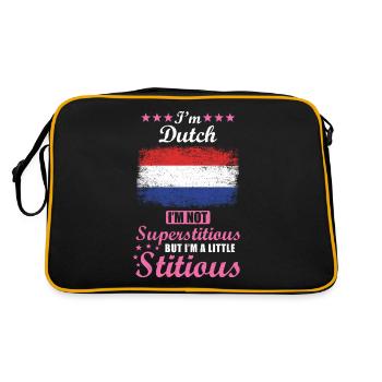 Dutch woman gift funny saying Holland - Retro Bag - black/gold - Back
