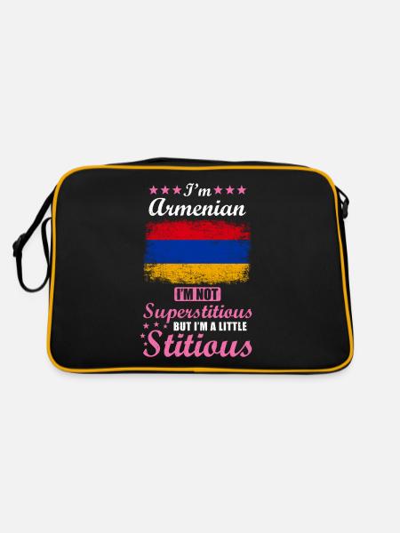 Armenian Woman Superstitious Stitious - Retro Bag - black/gold - Back