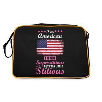 American Gift Funny Saying USA - Retro Bag - black/gold - Back