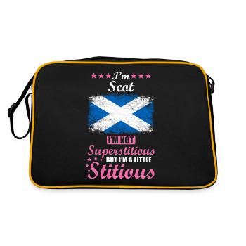 Scottish Woman Superstitious Stitious - Retro Bag - black/gold - Back