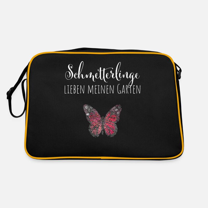 Schmetterlinge Gärtnerin Hobbygärtnerin Retro Tasche