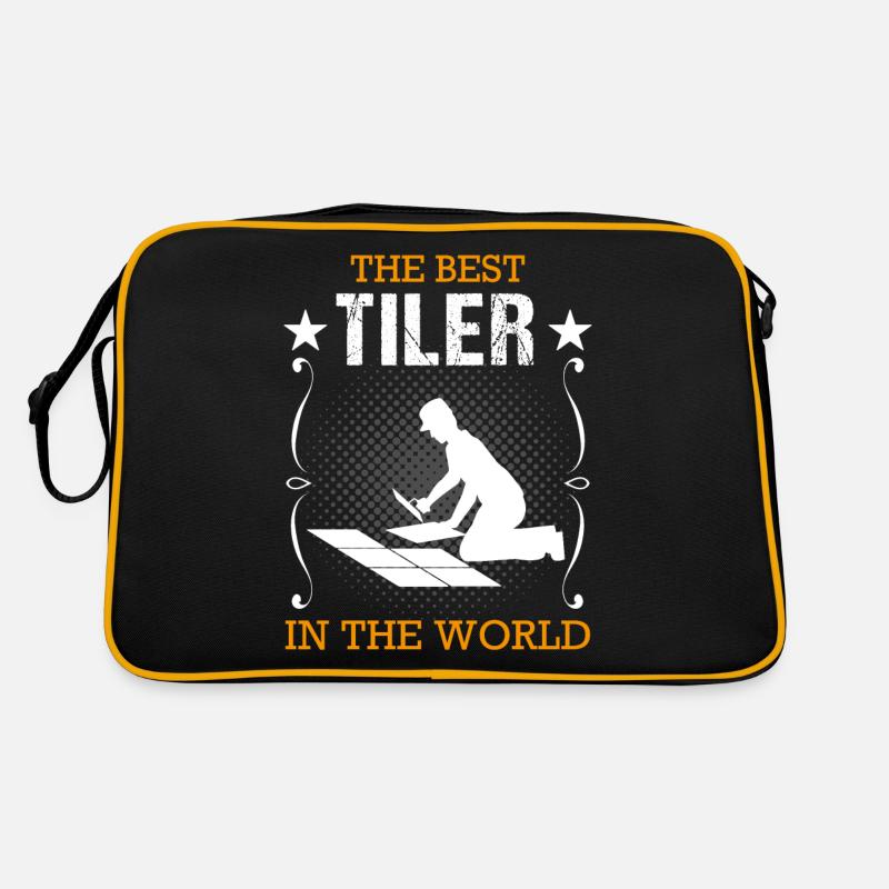 Fliesenleger Beruf Ausbildung Handwerker Geschenk Retro Tasche