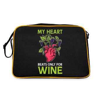 Buveur de vin Mon cœur ne bat que pour l’amateur de vin - Sac Retro - noir/or - Dos