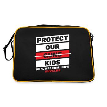 Protect our children's pistol. Reform. Now. - Retro Bag - black/gold - Back