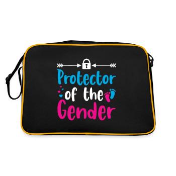 Beschützer des Geschlechts Zitat für einen - Retro Tasche - Schwarz/Gold - Hinten