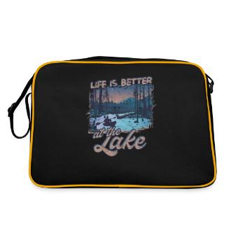 Life is better at the lake - River Kayaking - Retro Bag - black/gold - Back