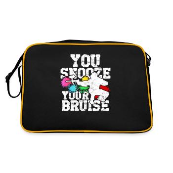 Funny Paintball You Snooze You Bruise - - Retro Bag - black/gold - Back