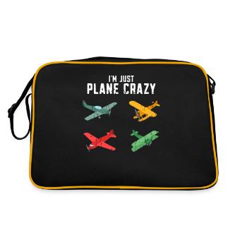 I’m Just Plane Crazy - Avion de compagnie aérienne d’aviation - Sac Retro - noir/or - Dos