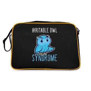 Irritable Owl Syndrome Funny Grumpy Owl - - Retro Bag - black/gold - Back