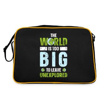 Die Welt ist zu groß, um sie unerforscht zu lassen - - Retro Tasche - Schwarz/Gold - Hinten