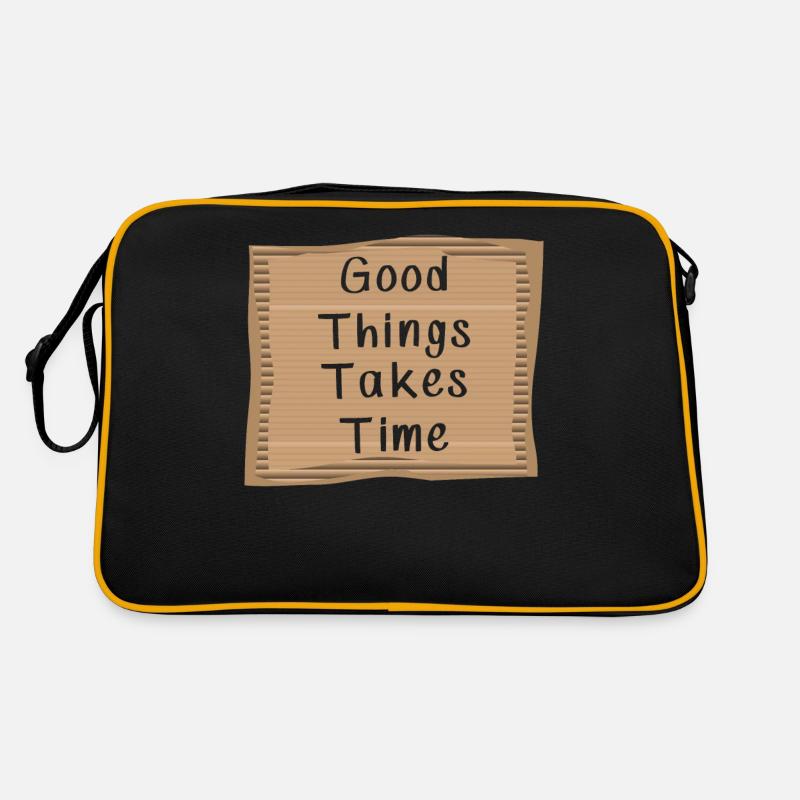 Good things take Time Retro Tasche