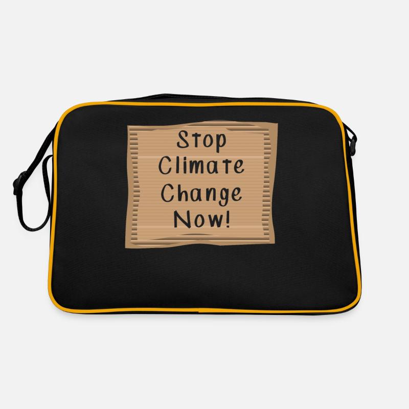 Stop Climate Change Now Retro Tasche