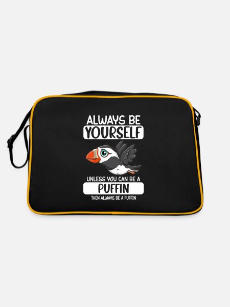Soyez toujours vous-même, sauf si vous pouvez être un macareux - Sac Retro - noir/or - Dos