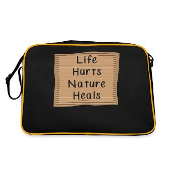 Natur Heilt Natur Message - Retro Tasche - Schwarz/Gold - Hinten