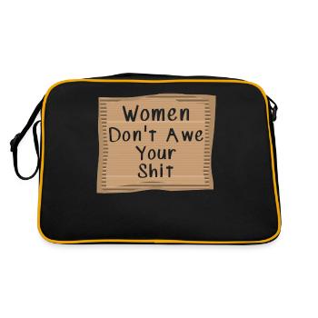 Women don't awe your shit - Retro Bag - black/gold - Back