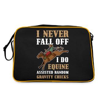 Je ne tombe jamais de cheval Cadeau de cheval - Sac Retro - noir/or - Dos