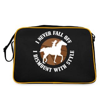 Je ne tombe jamais du cheval Cadeau de cheval - Sac Retro - noir/or - Dos