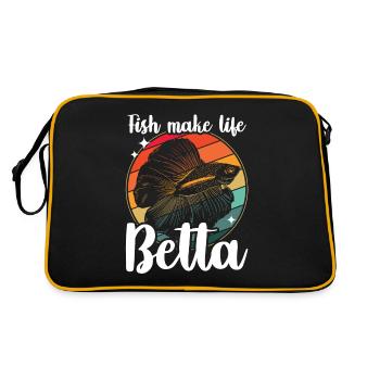 Fish Make Life Betta Siamese Fighting Fish - Retro Bag - black/gold - Back