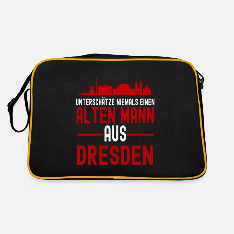 Dresden - Retro Tasche - Schwarz/Gold