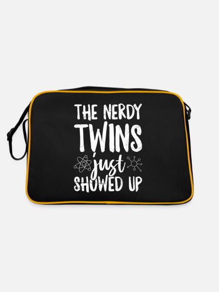 Die streberhaften Zwillinge sind gerade - Retro Tasche - Schwarz/Gold - Hinten