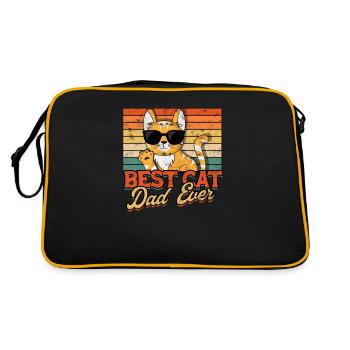 Meilleur chat papa jamais drôle chat papa - Tabbies Cat - Sac Retro - noir/or - Dos