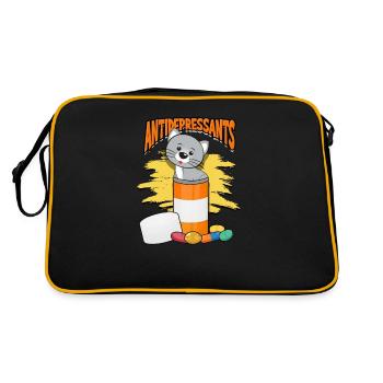 Antidepressants - Gray Tabby Cats Natural Stripes - Retro Bag - black/gold - Back