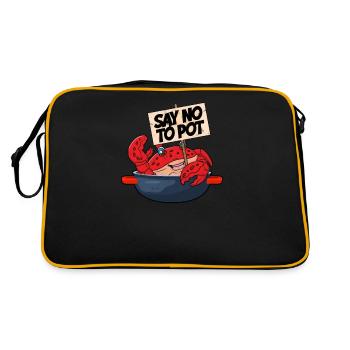 Say No To Pot Funny Lobster - Crustacean Lobster - Retro Bag - black/gold - Back