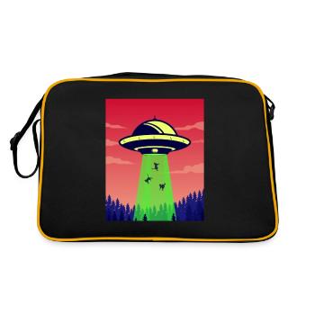 Cats being abducted by an alien space ship - - Retro Bag - black/gold - Back