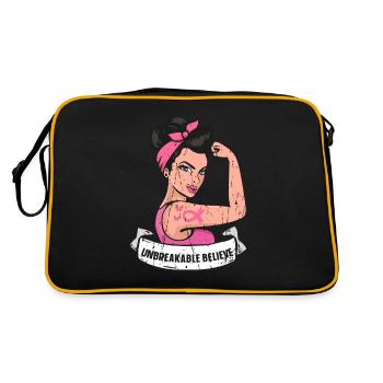 Breast Cancer Survivor Unbreakable Strong Woman - - Retro Bag - black/gold - Back