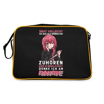 In Wirklichkeit denke ich an Anime - Retro Tasche - Schwarz/Gold - Hinten