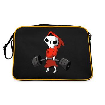 Weightlifting Weight Training Sports Fitness Cartoon - Retro Bag - black/gold - Back