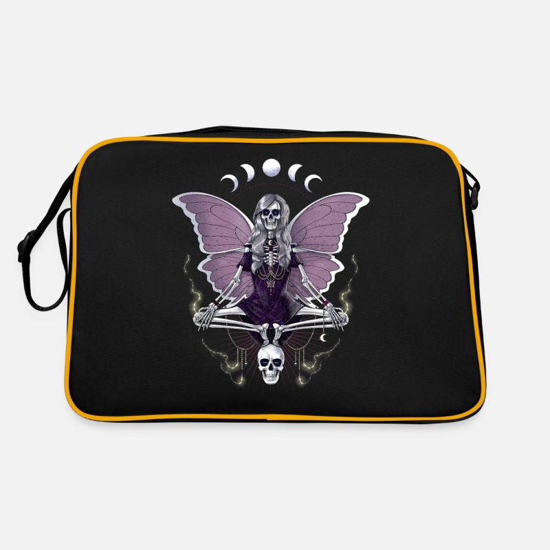 Gothic-Skelett mit Schmetterlingsflügeln Retro Tasche
