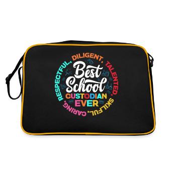 School Custodian Janitor Best School Custodian - Retro Bag - black/gold - Back