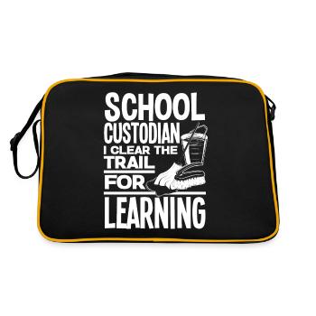 School Custodian Janitor I Clear The Trail For - Retro Bag - black/gold - Back