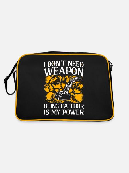 Fa-Thor Father Papa Dad - Retro Bag - black/gold - Back