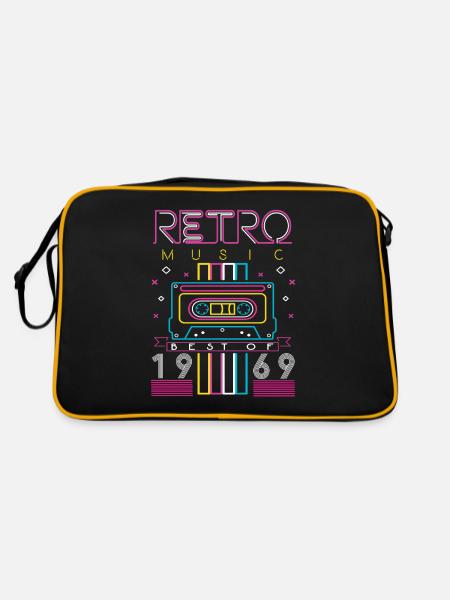 Best Of 1969 Retro Kassette Vintage Geburtstag - Retro Tasche - Schwarz/Gold - Hinten