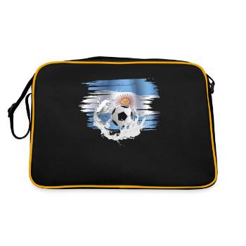 Flagge von Argentinien Argentinien Fußball - Retro Tasche - Schwarz/Gold - Hinten