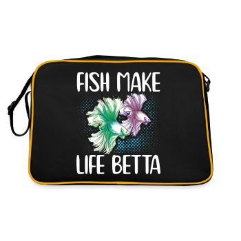 Fish Make Life Betta Siamese Fighting Fish - Retro Bag - black/gold - Back