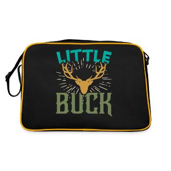 Little Buck Father Son Matching Hunting Gift - Retro Tasche - Schwarz/Gold - Hinten