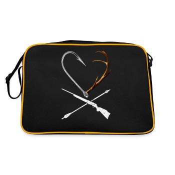 Hunting Fishing Outdoor Hunter Huntsman Fisherman - Retro Bag - black/gold - Back
