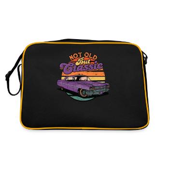 Nicht alt Ich bin klassisch Oldtimer - Oldtimer - Retro Tasche - Schwarz/Gold - Hinten