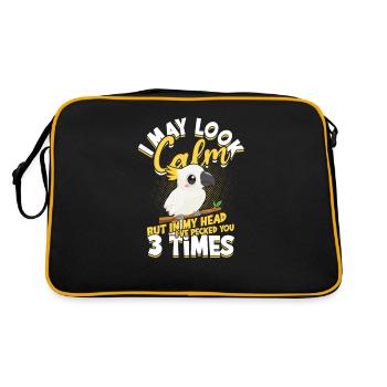 I may look calm but in my head I've bitten you - - Retro Bag - black/gold - Back